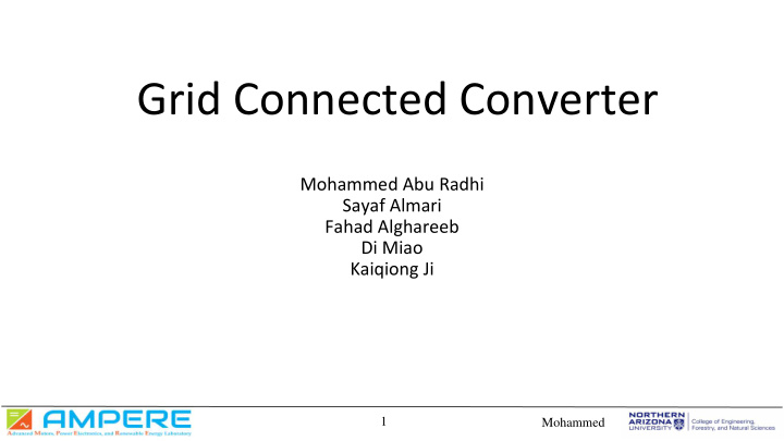 grid connected converter