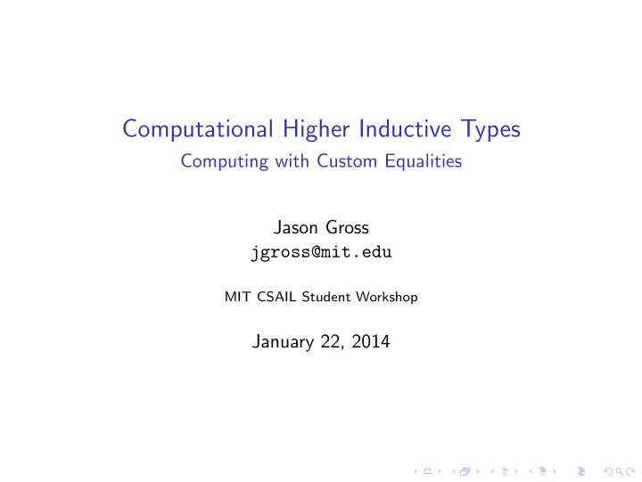 computational higher inductive types