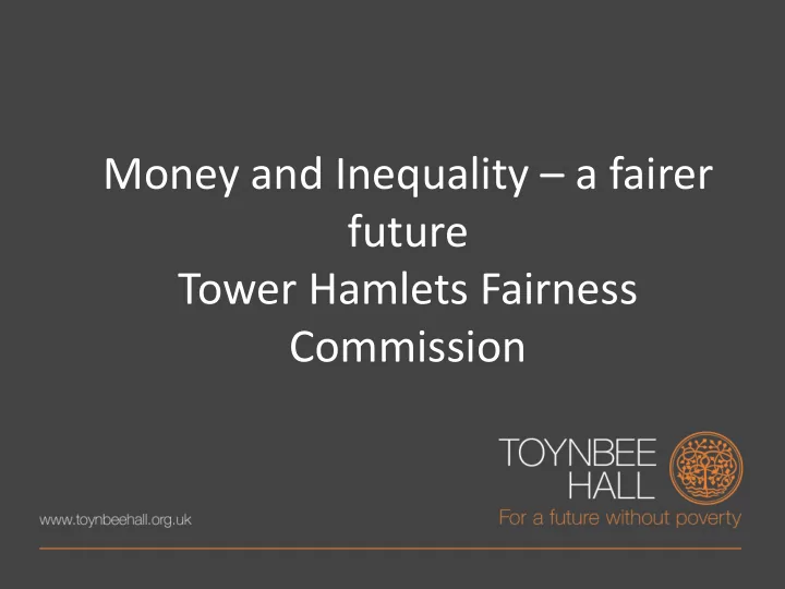 money and inequality a fairer