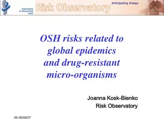 global epidemics  and drug-resistant  micro-organisms  Joanna  a Kosk-Bie  Bienko  nko  Ri  Risk