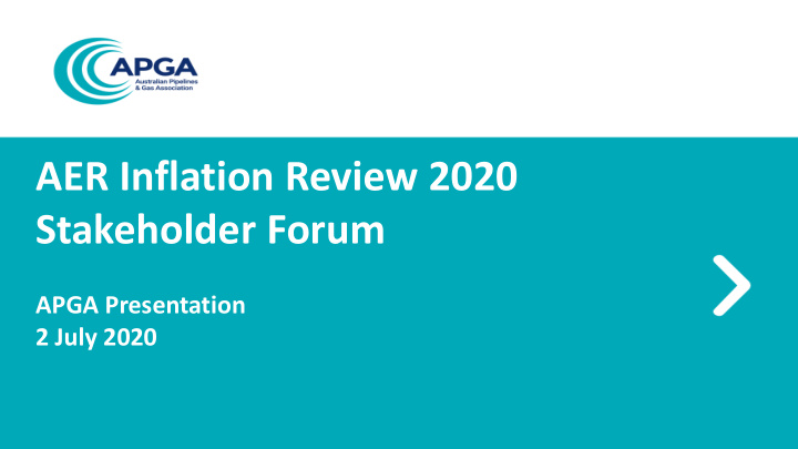 aer inflation review 2020 stakeholder forum