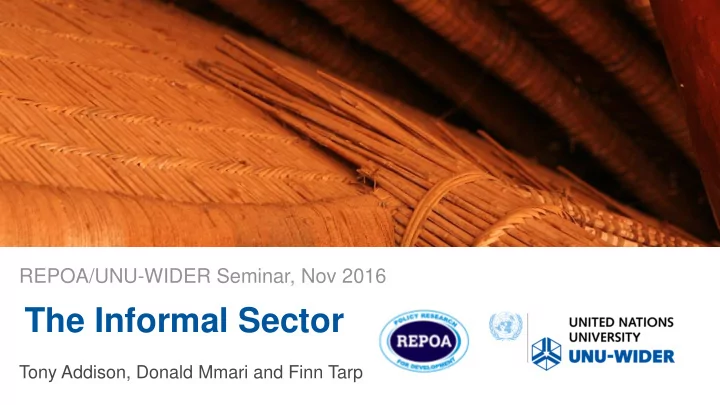 the informal sector