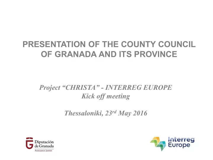 presentation of the county council