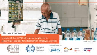 Impacts of the COVID-19 crisis on employment:  (potential) solutions for informal/self-employed