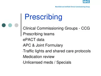 Prescribing - Clinical Commissioning Groups - CCG - Prescribing teams - ePACT data - APC &amp;