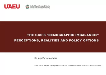 Dr. Ingo Forstenlechner  Associate Professor, Faculty of Business and Economics, United Arab