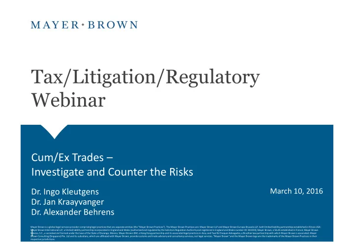 tax litigation regulatory tax litigation regulatory