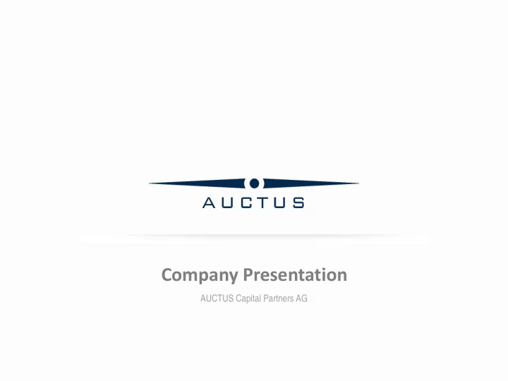company presentation