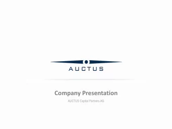Company Presentation  AUCTUS Capital Partners AG  AUCTUS  We create market leaders  Value  &amp;