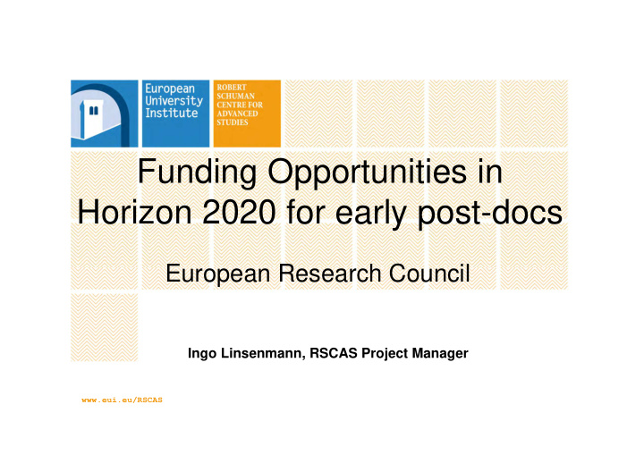 funding opportunities in horizon 2020 for early post docs