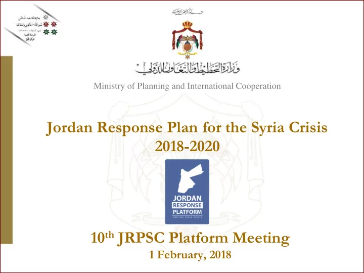 10 th jrpsc platform meeting