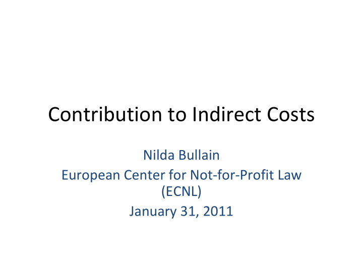 contribution to indirect costs
