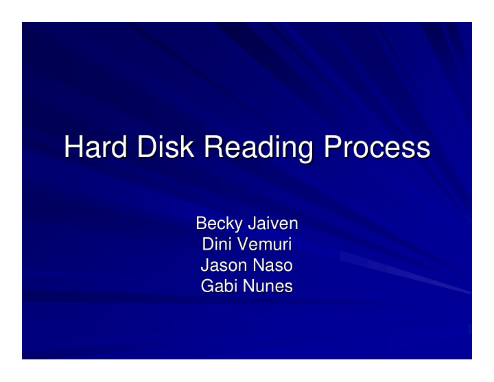 hard disk reading process hard disk reading process