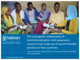 The synergistic relationship of  institutionalization and expansion:  Lessons from scale-up of