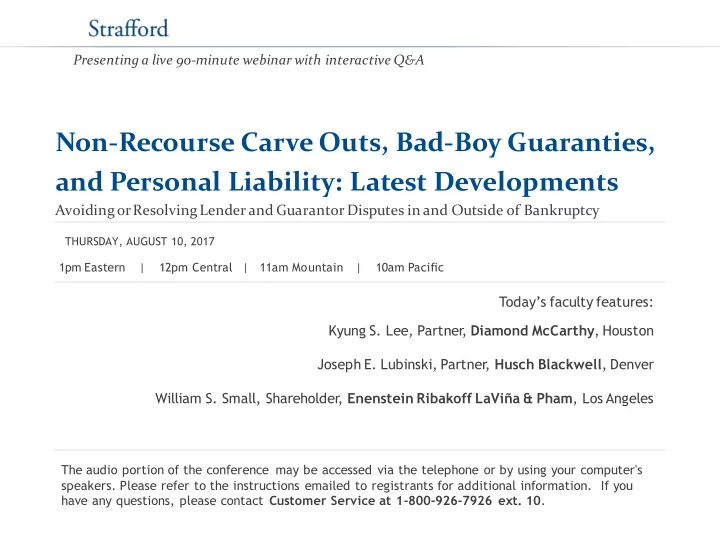 non recourse carve outs bad boy guaranties and personal