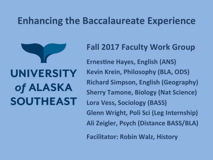 enhancing the baccalaureate experience