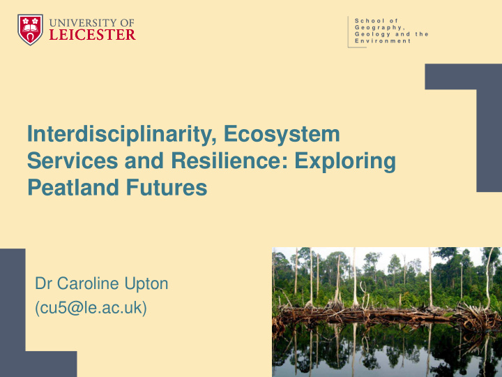 interdisciplinarity ecosystem services and resilience
