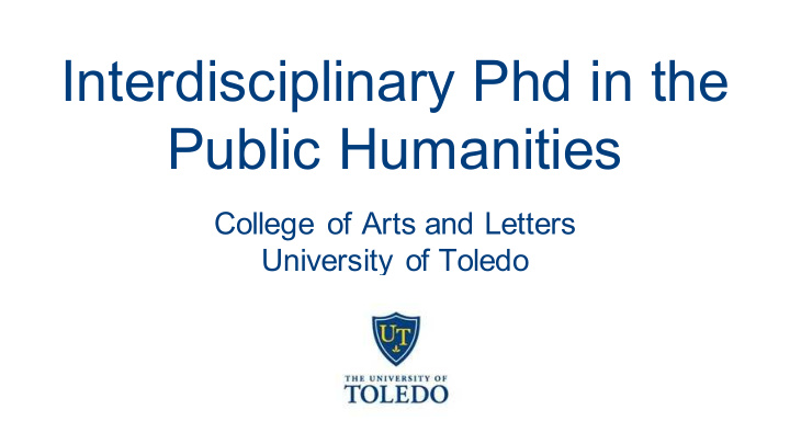interdisciplinary phd in the public humanities