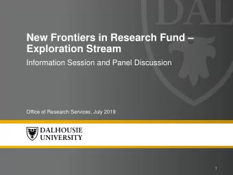 New Frontiers in Research Fund   Exploration Stream  Information Session and Panel Discussion