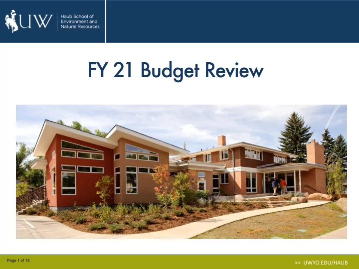 fy 21 budget review