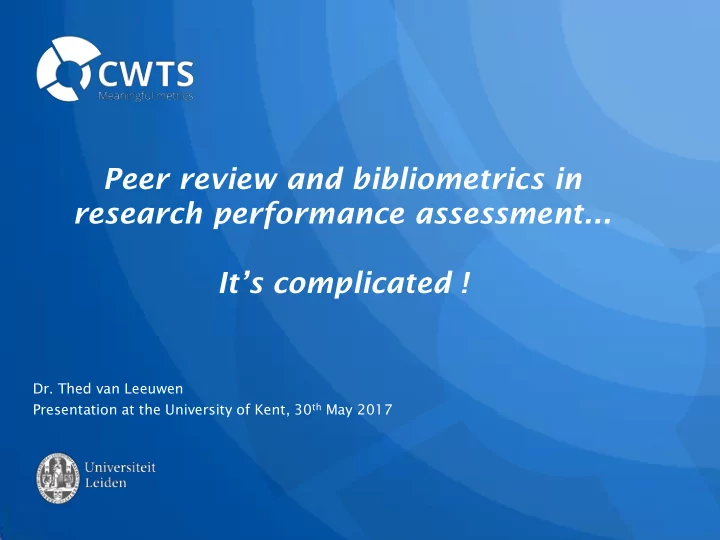 it s complicated dr thed van leeuwen presentation at the