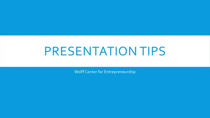 presentation tips