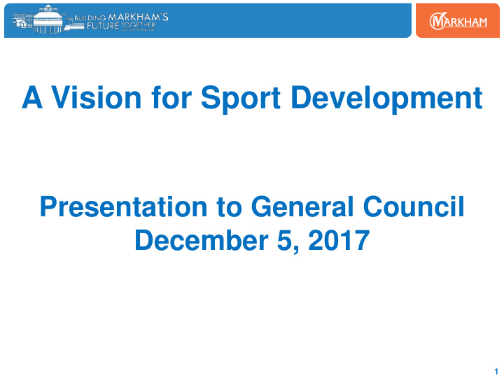 a vision for sport development