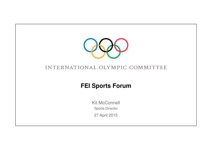 fei sports forum