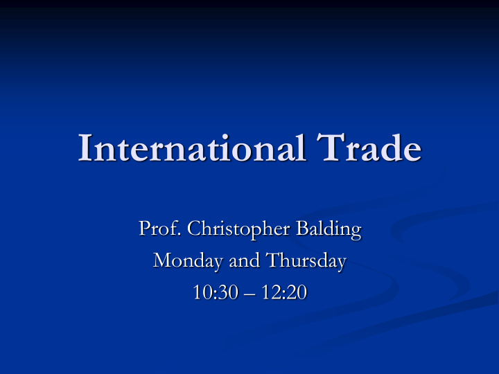 international trade