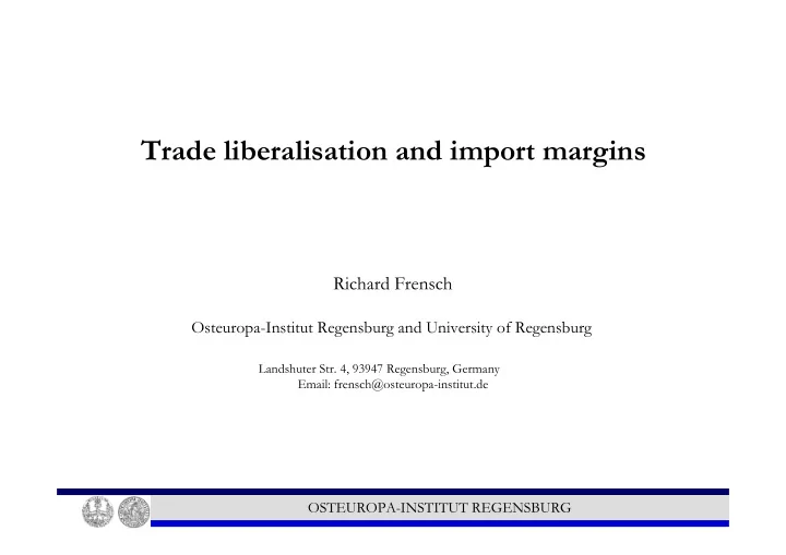 trade liberalisation and import margins