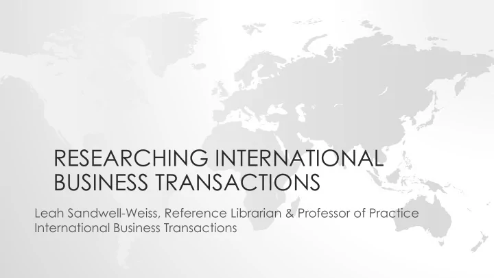 researching international