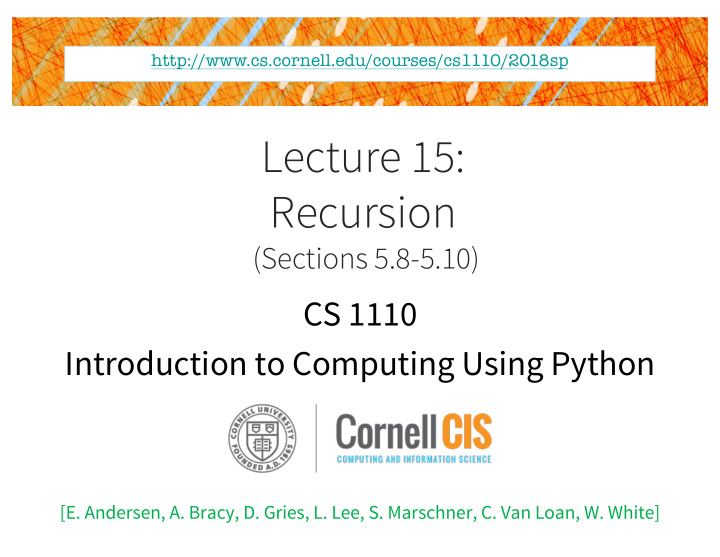 lecture 15 recursion