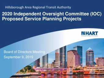 2020 Independent Oversight Committee (IOC)  Proposed Service Planning Projects  Board of Directors
