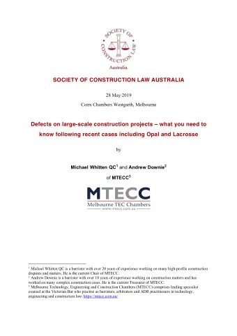 1 Michael Whitten QC is a barrister with over 20 years of experience working on many high-profile