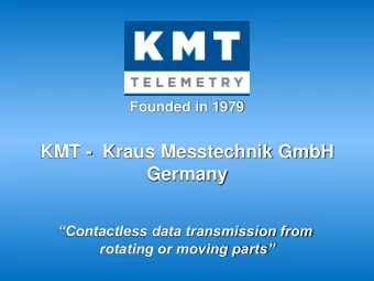 KMT - Kraus Messtechnik GmbH  Germany  Contactless data transmission from  rotating or moving