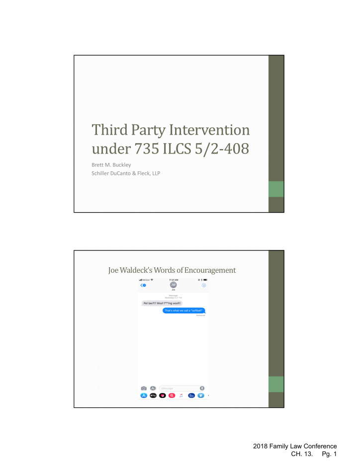 third party intervention under 735 ilcs 5 2 408