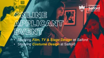 Studying Film, TV &amp; Stage Design at Salford  Studying Costume Design at Salford  have
