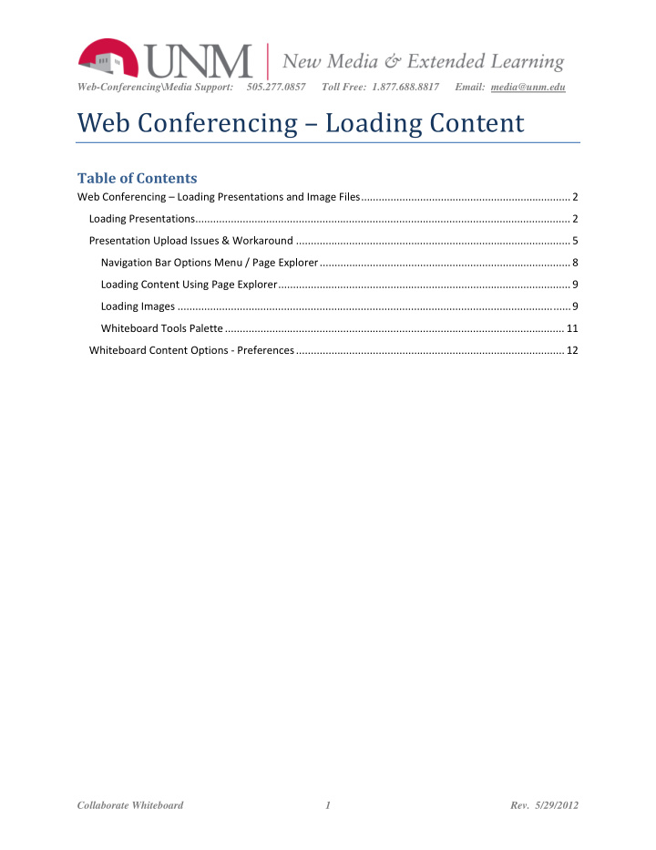 web conferencing loading content