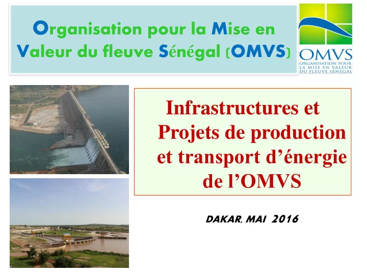 projets de production