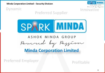 Minda Corporation Limited  Preferred Employer  Profitable  1 Minda Corporation Limited  Security