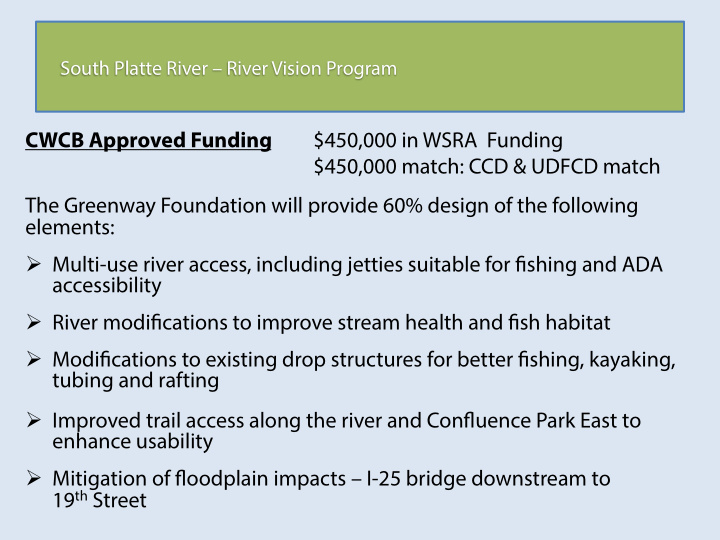 cwcb approved funding 450 000 in wsra funding 450 000
