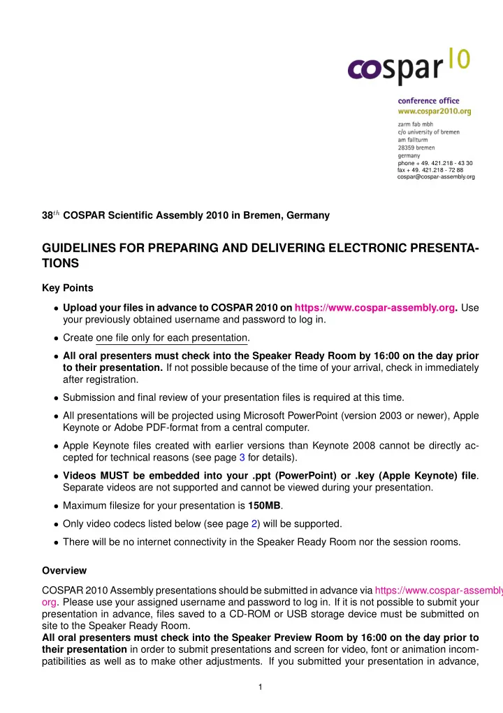 guidelines for preparing and delivering electronic