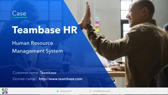 Teambase HR  Human Resource  Management System Customer name: Teambase Domain name -