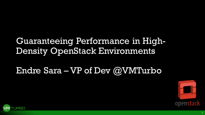 guaranteeing performance in high density openstack
