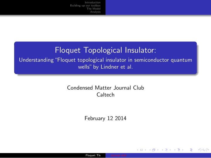 floquet topological insulator