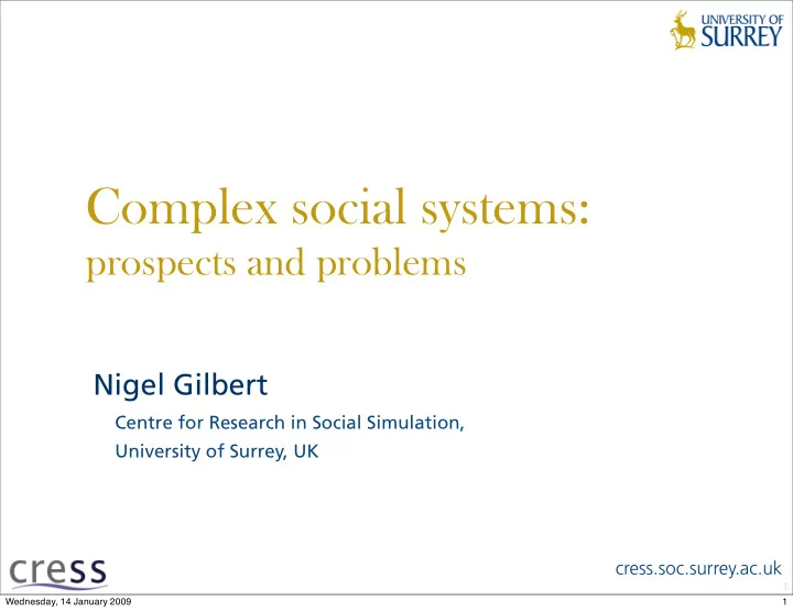 complex social systems