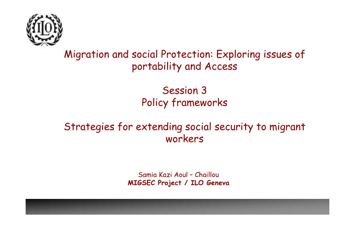 migration and social protection exploring issues of