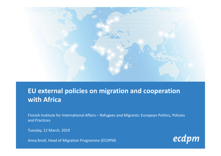 eu external policies on migration and cooperation with