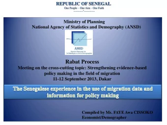 Rabat Process  Meeting on the cross-cutting topic: Strengthening evidence-based  policy making in