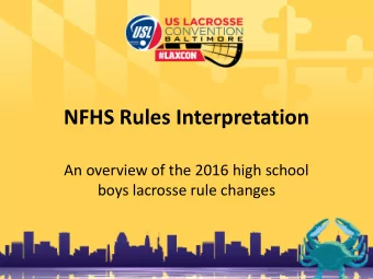 NFHS Rules Interpretation  An overview of the 2016 high school  boys lacrosse rule changes  NFHS